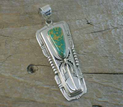 Native American Jewelry -Natural Fox Mine Turquoise Pendant